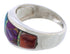 Multicolor Inlay Southwestern Silver Ring Size 8-3/4 EX50896